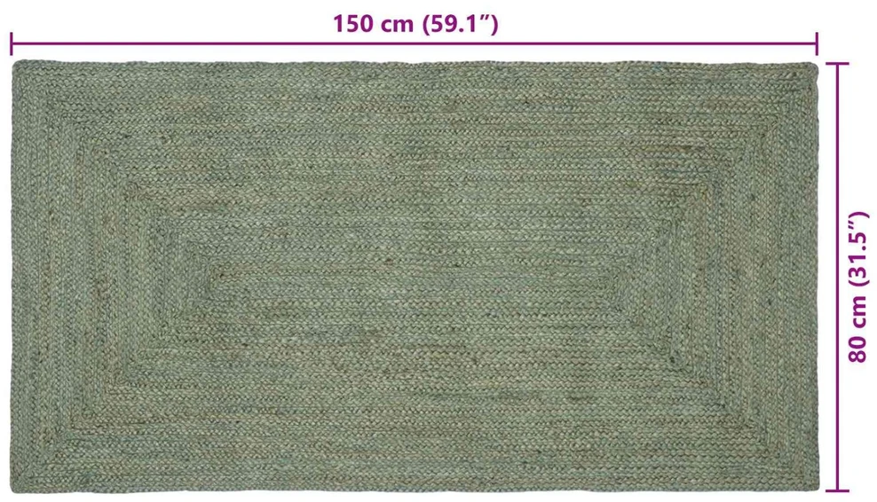 Zoninės kiliminės dangos Alyvuogių žalia 80 x 150 cm Džiutas