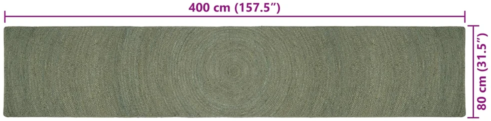 Zoninės kiliminės dangos Alyvuogių žalia 80 x 400 cm Džiutas