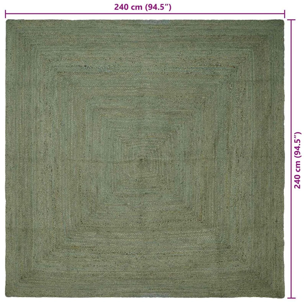 Kilimas Alyvuogių žalia 240 x 240 cm Džiutas