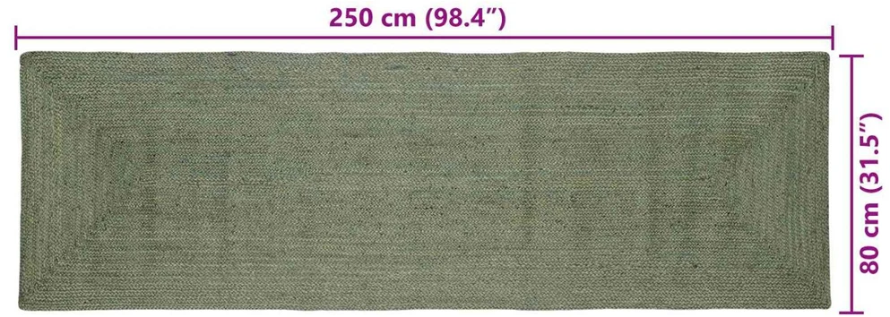 Kilimas Alyvuogių žalia 80 x 250 cm Džiutas