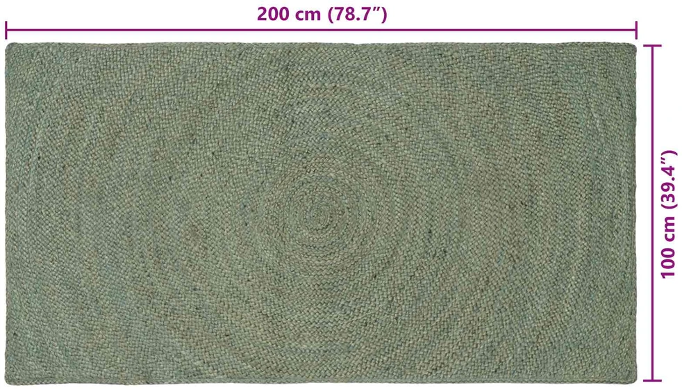 Zoninės kiliminės dangos Alyvuogių žalia 100 x 200 cm Džiutas