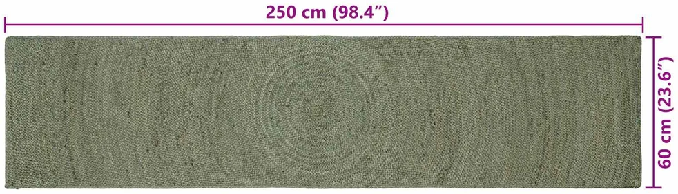 Zoninės kiliminės dangos Alyvuogių žalia 60 x 250 cm Džiutas