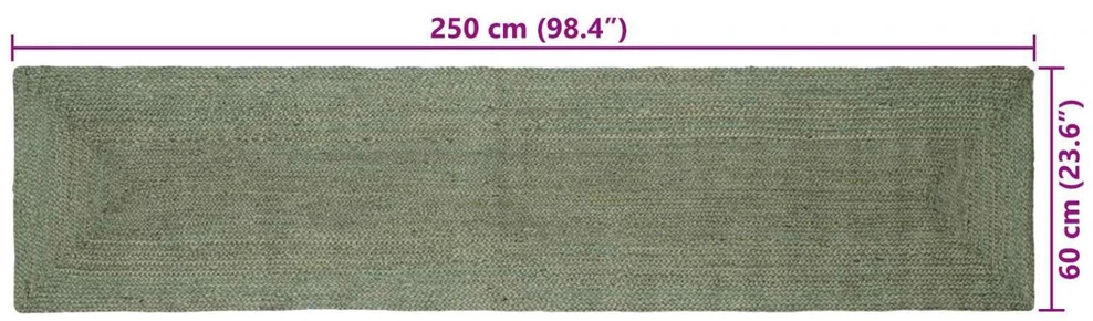 Kilimas Alyvuogių žalia 60 x 250 cm Džiutas