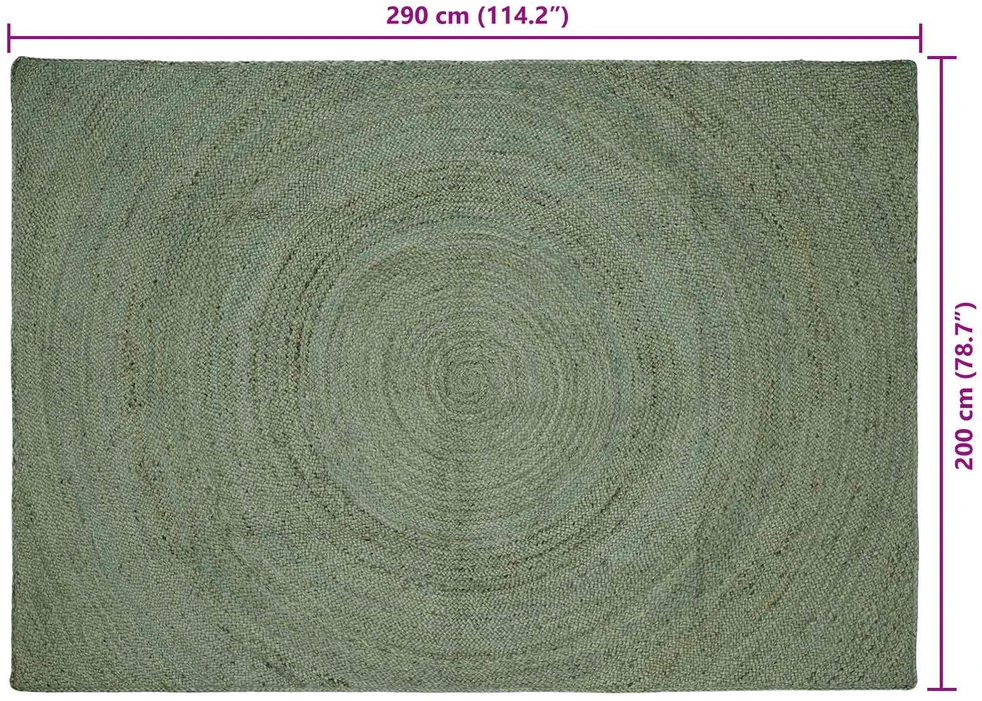 Zoninės kiliminės dangos Alyvuogių žalia 200 x 290 cm Džiutas