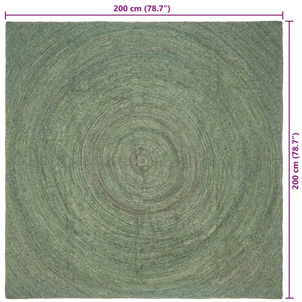 Zoninės kiliminės dangos Alyvuogių žalia 200 x 200 cm Džiutas