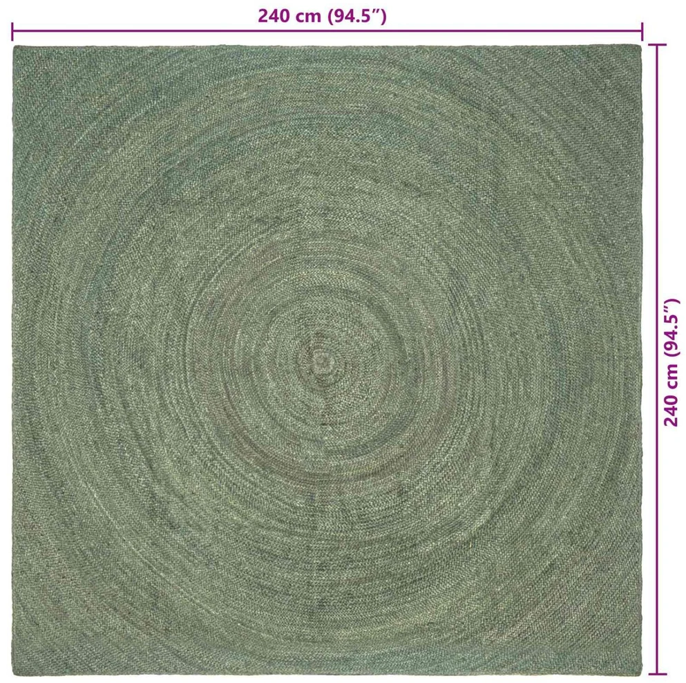 Zoninės kiliminės dangos Alyvuogių žalia 240 x 240 cm Džiutas