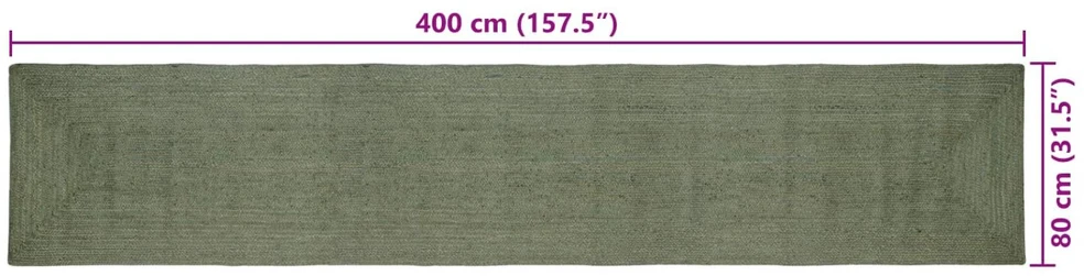 Kilimas Alyvuogių žalia 80 x 400 cm Džiutas