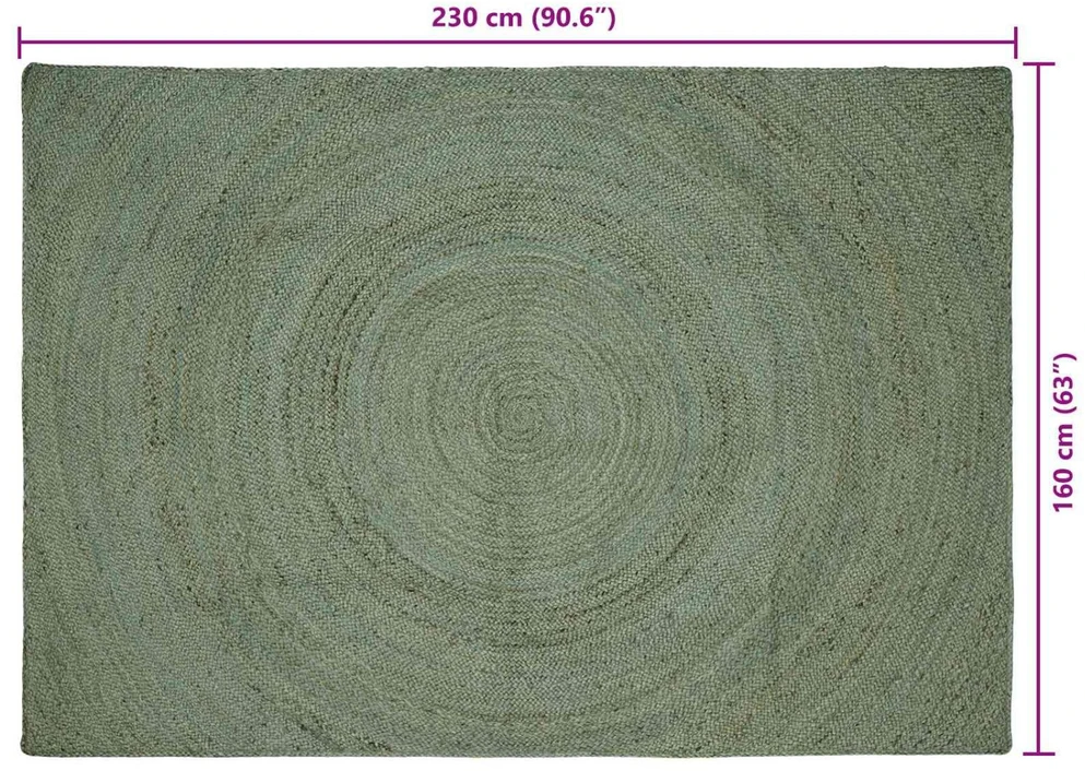 Zoninės kiliminės dangos Alyvuogių žalia 160 x 230 cm Džiutas
