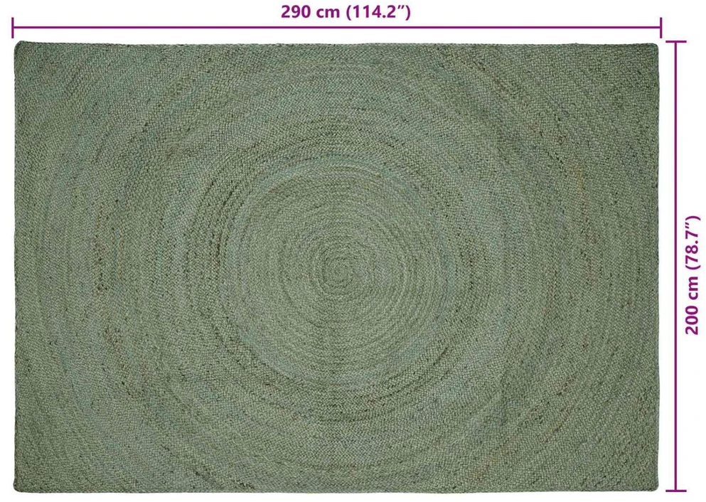 Zoninės kiliminės dangos Alyvuogių žalia 200 x 290 cm Džiutas