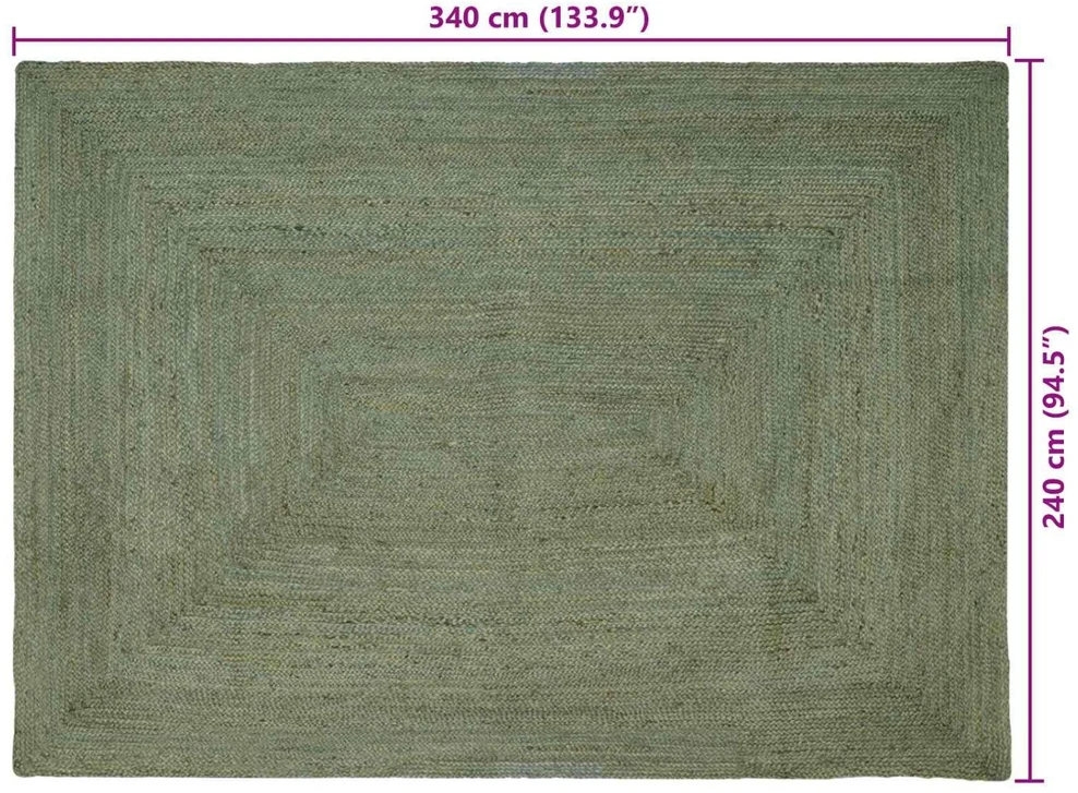 Kilimas Alyvuogių žalia 240 x 340 cm Džiutas
