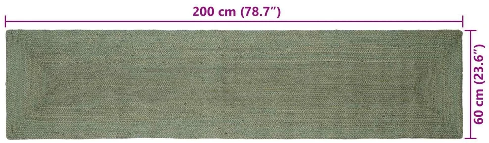 Kilimas Alyvuogių žalia 60 x 200 cm Džiutas