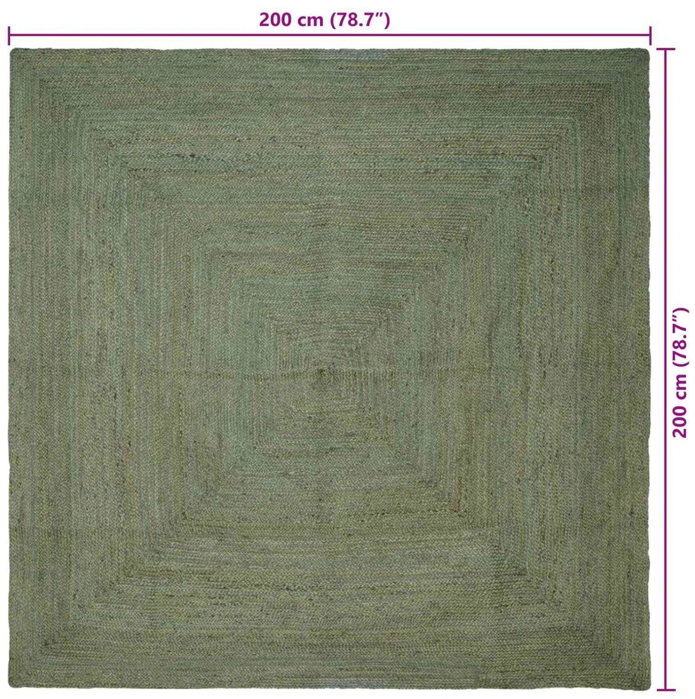 Kilimas Alyvuogių žalia 200 x 200 cm Džiutas
