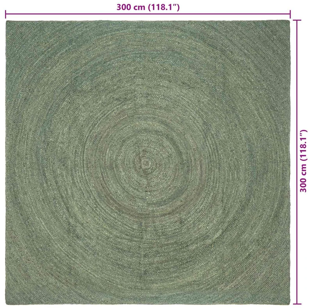 Zoninės kiliminės dangos Alyvuogių žalia 300 x 300 cm Džiutas