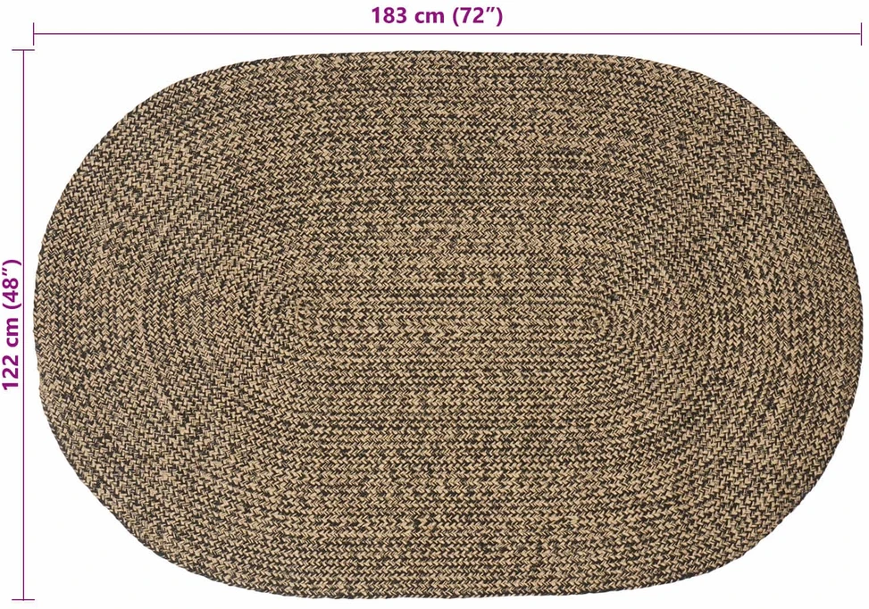 Zoninės kiliminės dangos Juoda 122 x 183 cm Džiutas