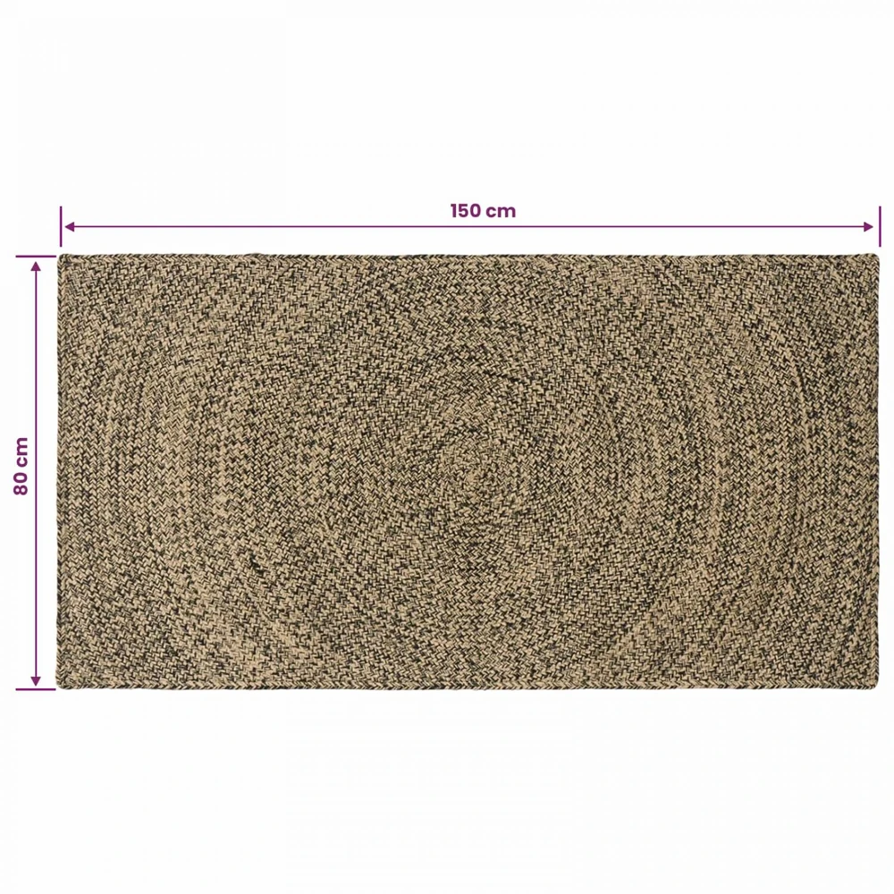 Kilimas Natūrali ir juoda 80 x 150 cm Džiutas