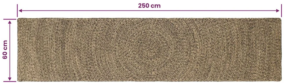 Kilimas Natūrali ir juoda 60 x 250 cm Džiutas