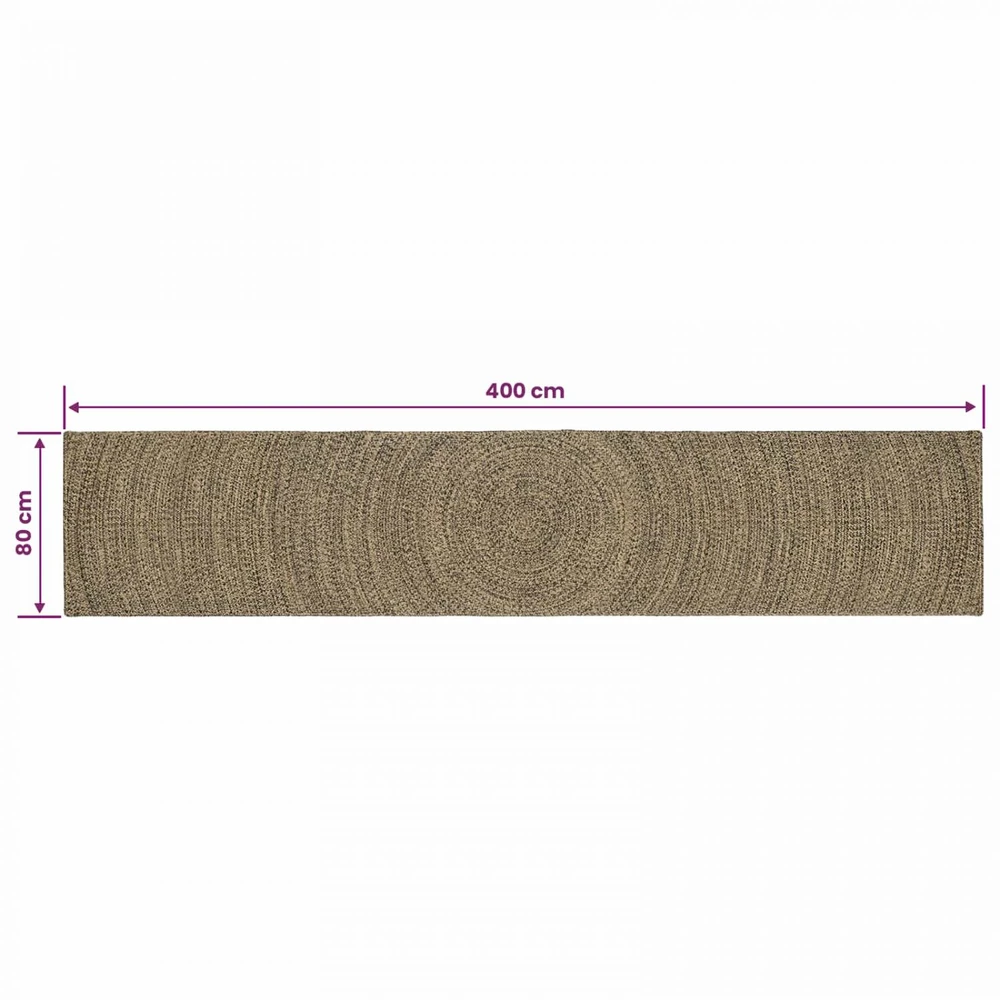 Kilimas Natūrali ir juoda 80 x 400 cm Džiutas