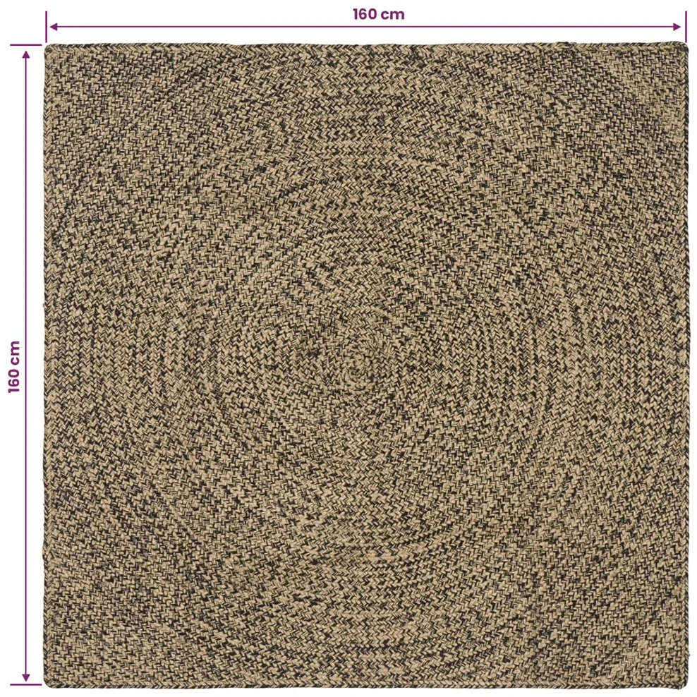 Kilimas Natūrali ir juoda 160 x 160 cm Džiutas