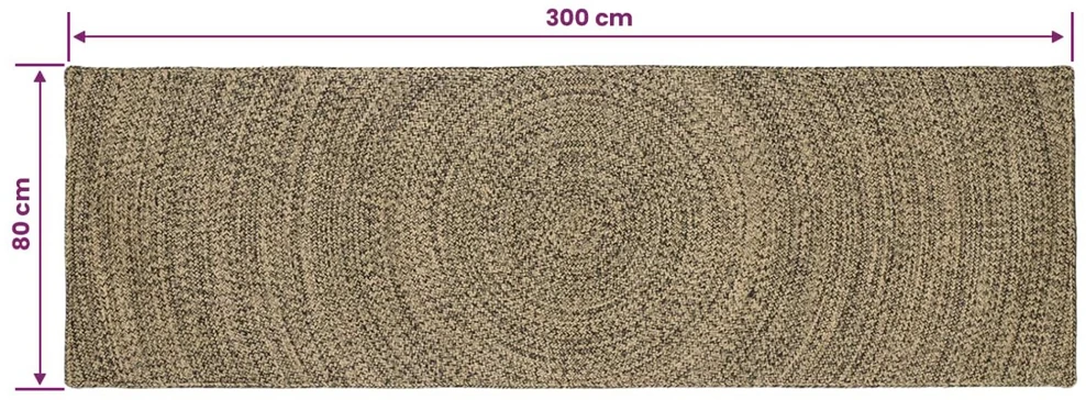Kilimas Natūrali ir juoda 80 x 300 cm Džiutas