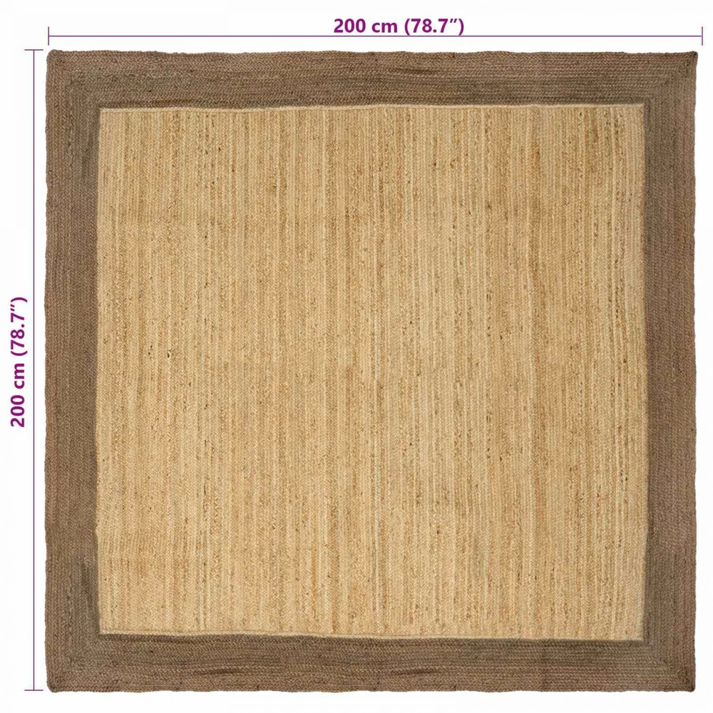 Kilimas Pilka 200 x 200 cm Džiutas