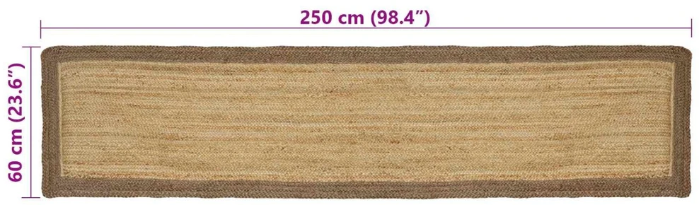 Kilimas Pilka 60 x 250 cm Džiutas