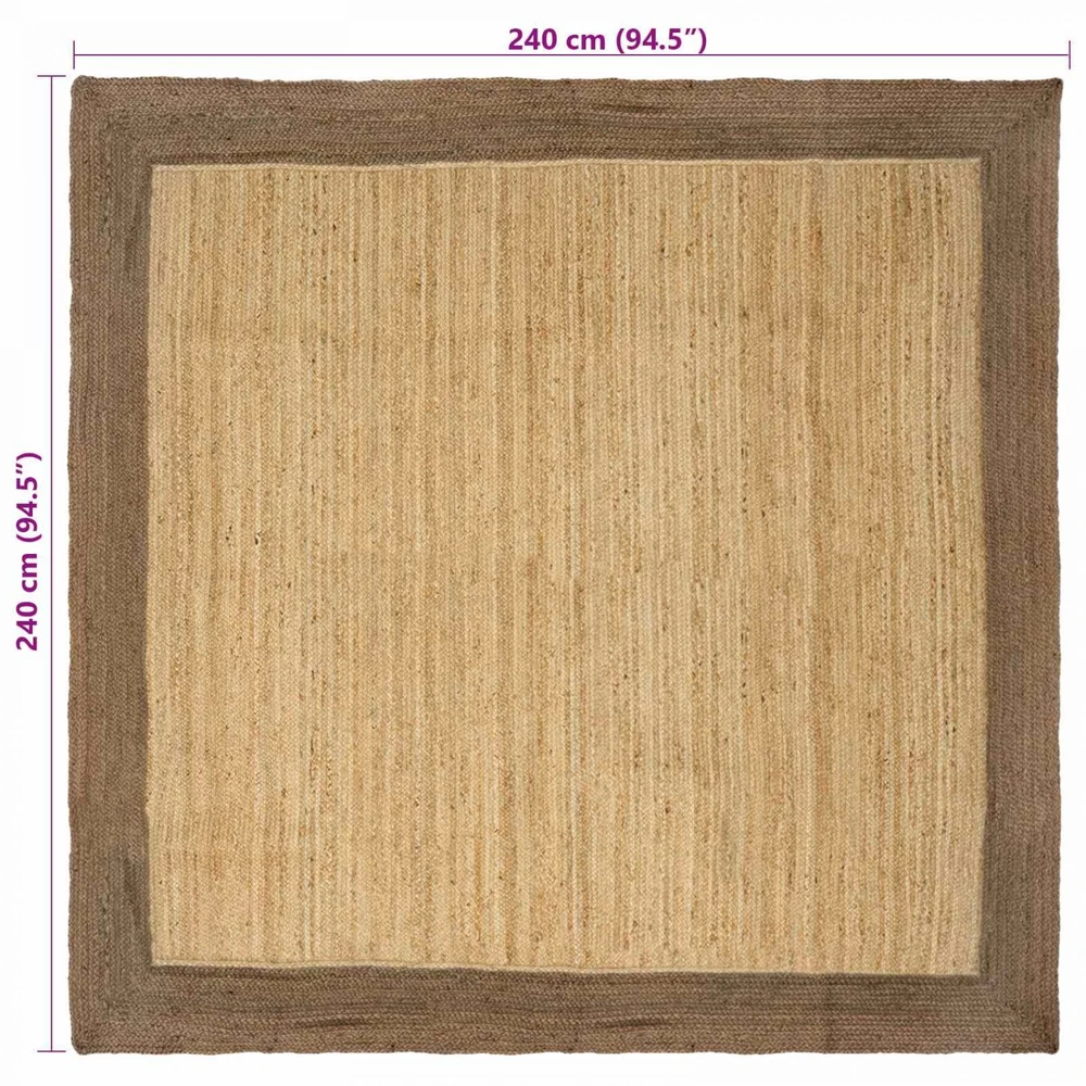 Kilimas Pilka 240 x 240 cm Džiutas