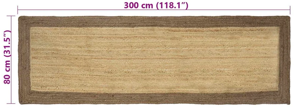 Kilimas Pilka 80 x 300 cm Džiutas