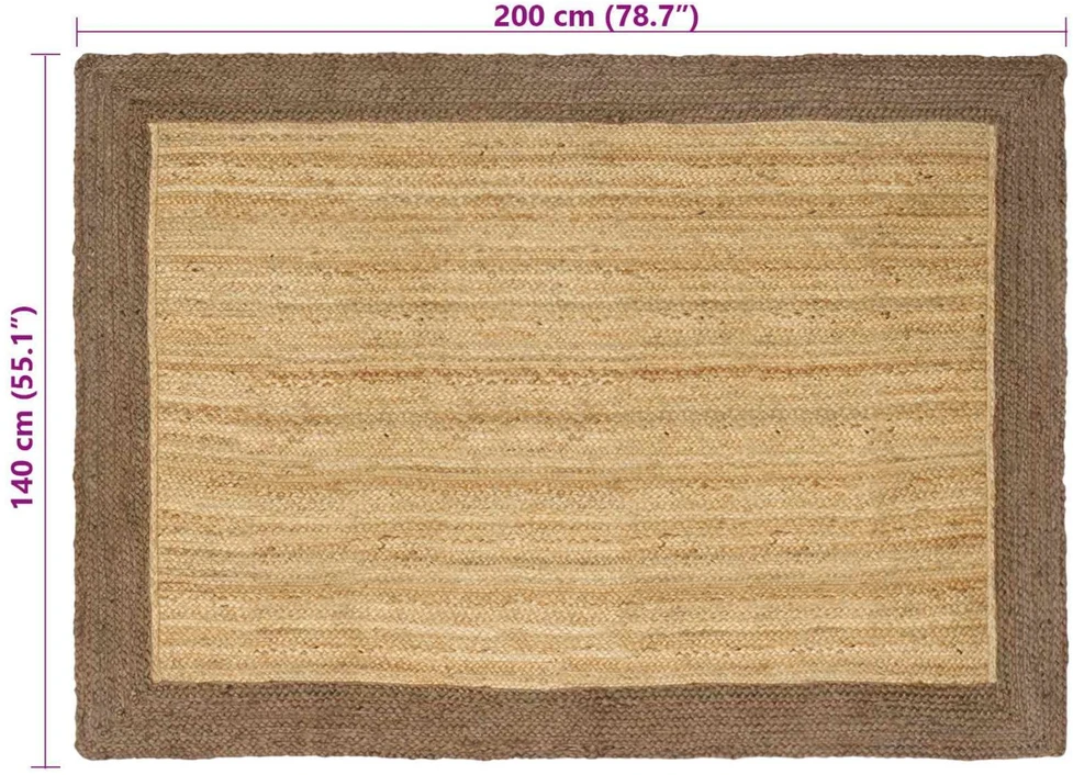 Kilimas Pilka 140 x 200 cm Džiutas