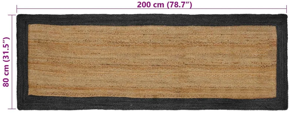 Kilimas Tamsiai pilka 80 x 200 cm Džiutas