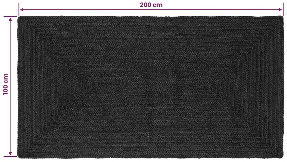 Kilimas Tamsiai pilka 100 x 200 cm Džiutas