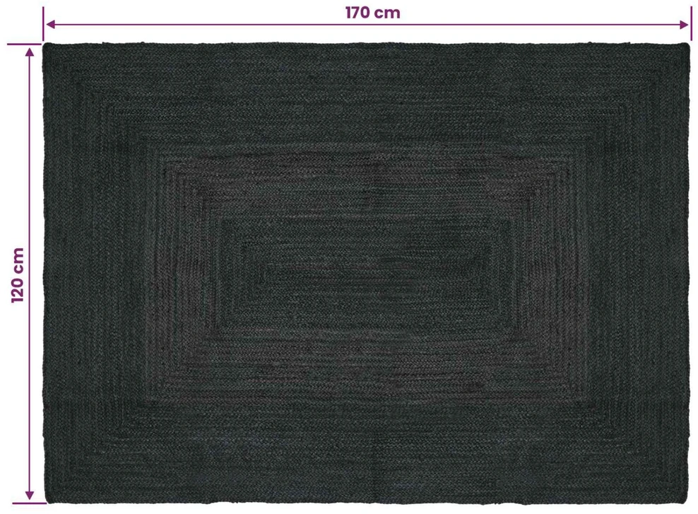 Kilimas Tamsiai pilka 120 x 170 cm Džiutas