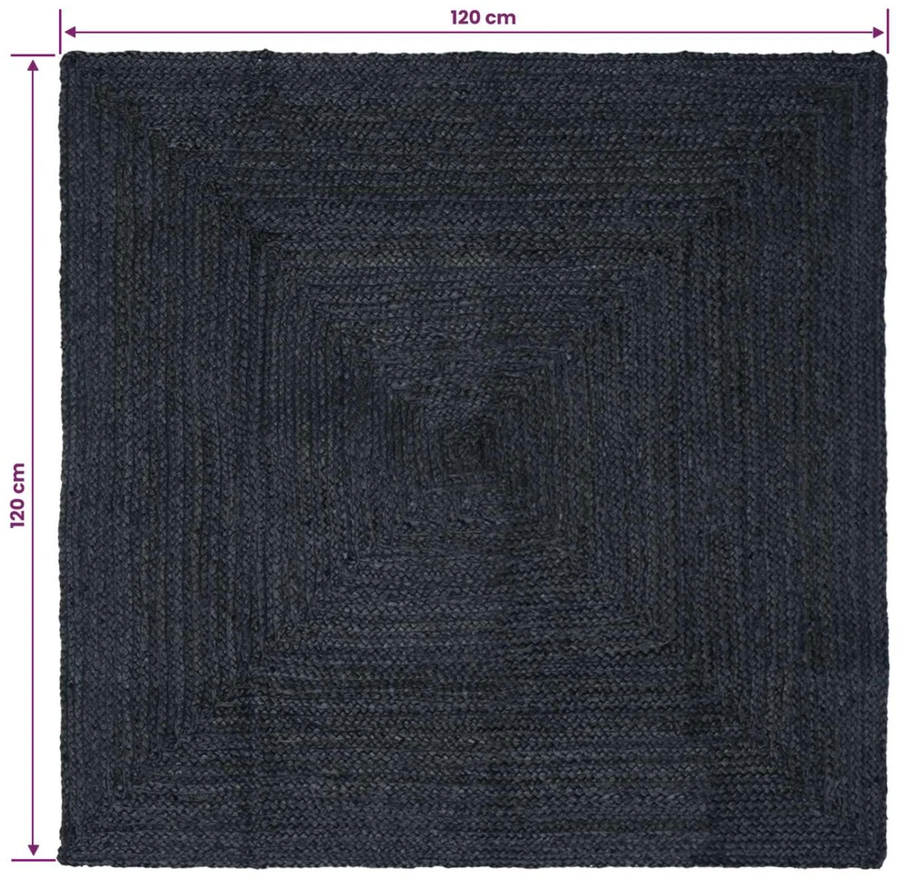 Kilimas Tamsiai pilka 120 x 120 cm Džiutas