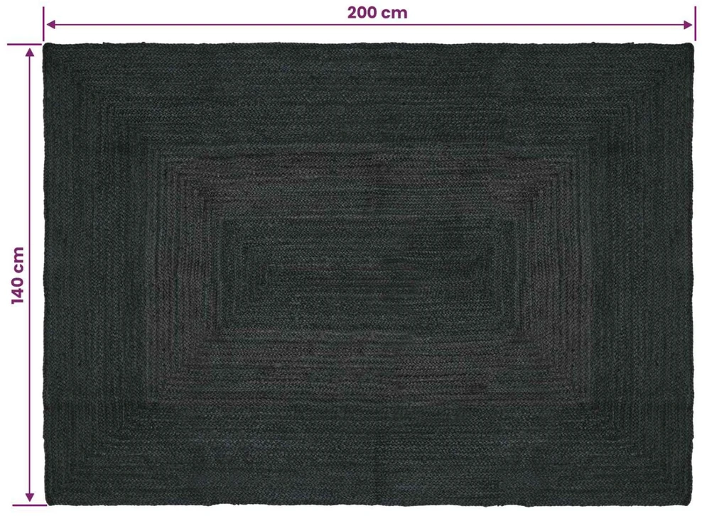 Kilimas Tamsiai pilka 140 x 200 cm Džiutas