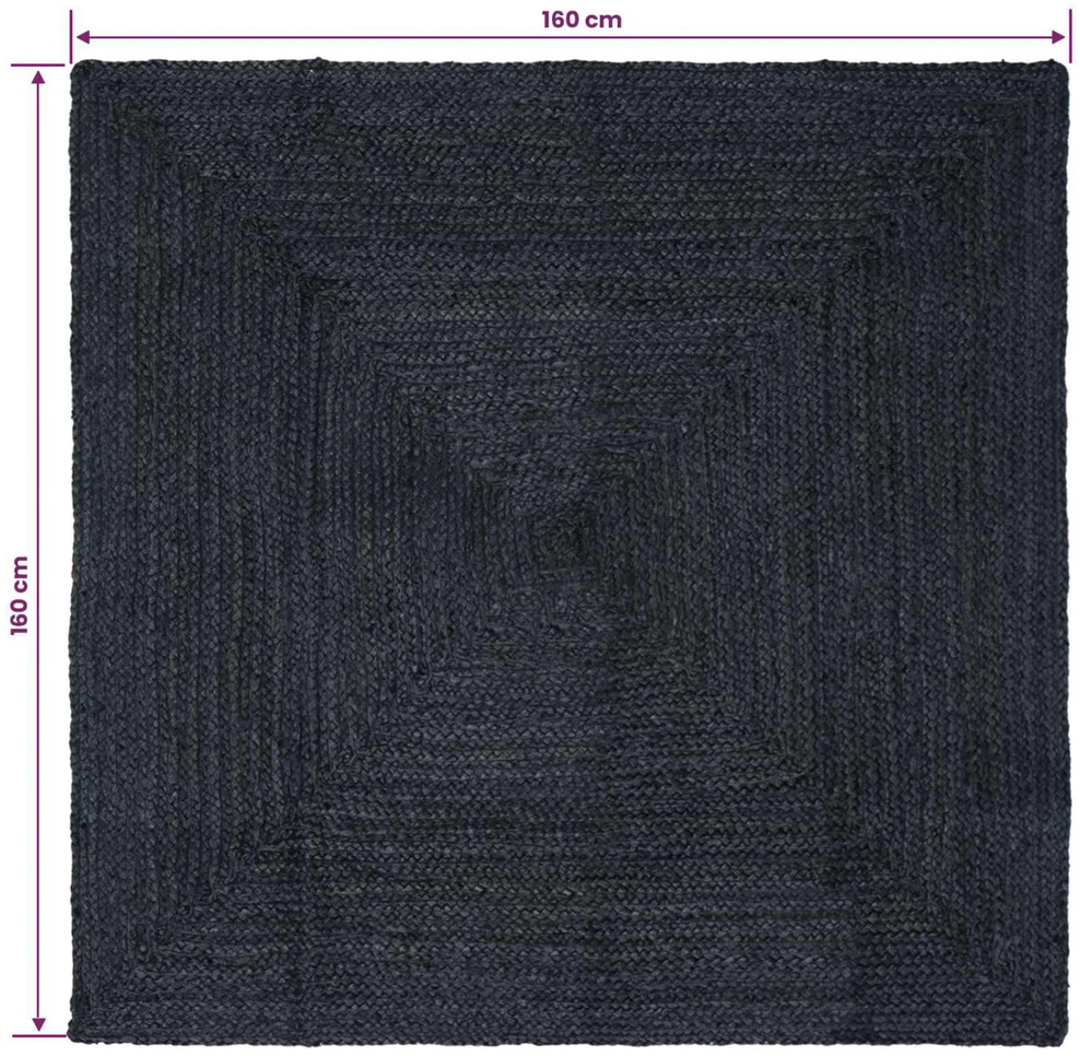 Kilimas Tamsiai pilka 160 x 160 cm Džiutas