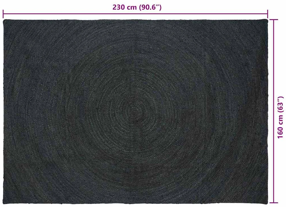 Zoninės kiliminės dangos Tamsiai pilka 160 x 230 cm Džiutas