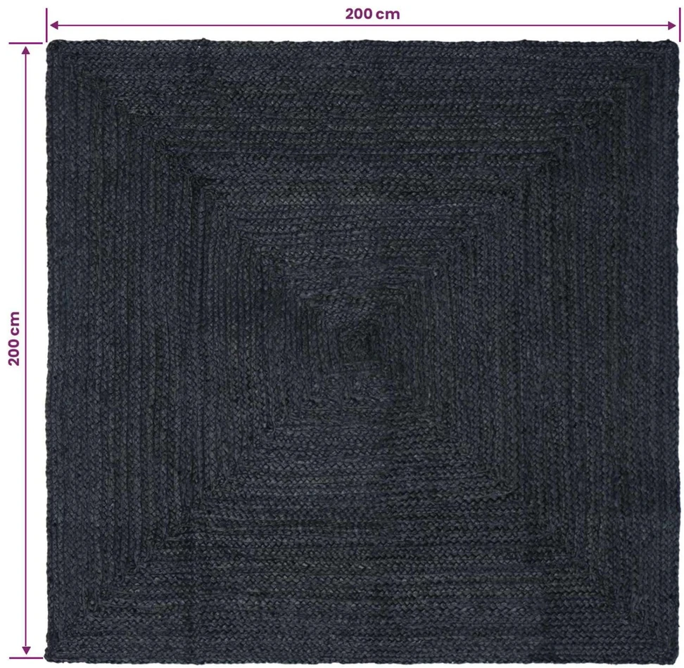 Kilimas Tamsiai pilka 200 x 200 cm Džiutas