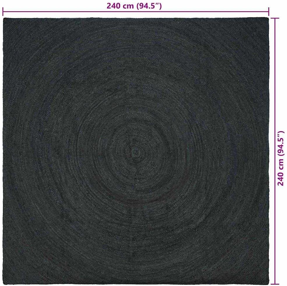 Zoninės kiliminės dangos Tamsiai pilka 240 x 240 cm Džiutas