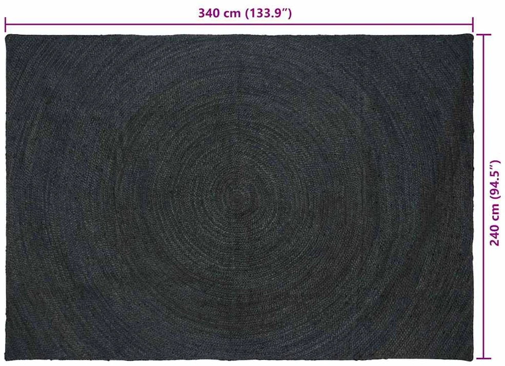 Zoninės kiliminės dangos Tamsiai pilka 240 x 340 cm Džiutas