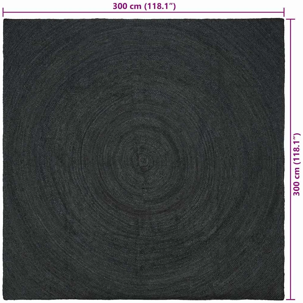 Zoninės kiliminės dangos Tamsiai pilka 300 x 300 cm Džiutas