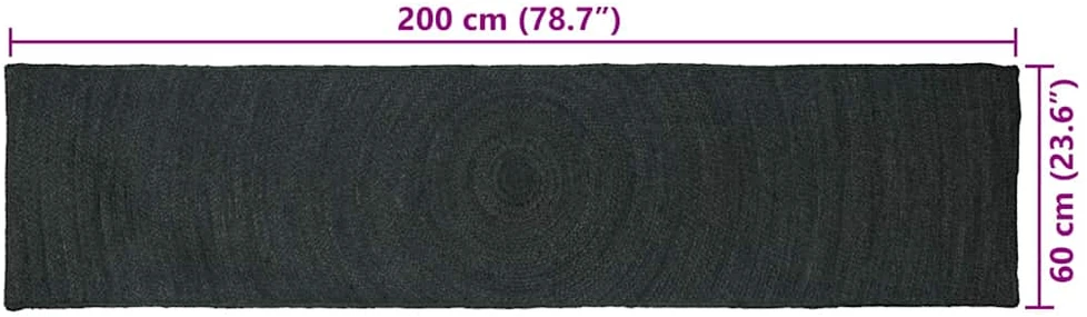 Zoninės kiliminės dangos Tamsiai pilka 60 x 200 cm Džiutas