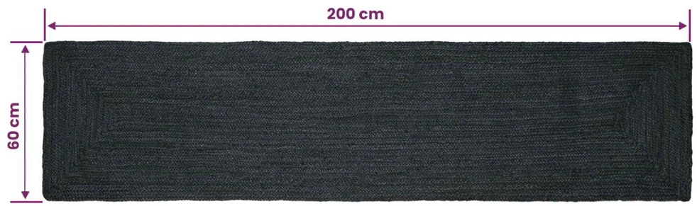 Kilimas Tamsiai pilka 60 x 200 cm Džiutas
