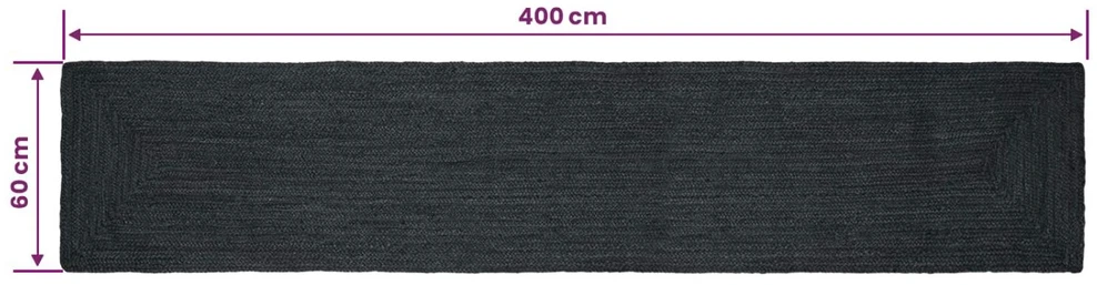 Kilimas Tamsiai pilka 60 x 400 cm Džiutas