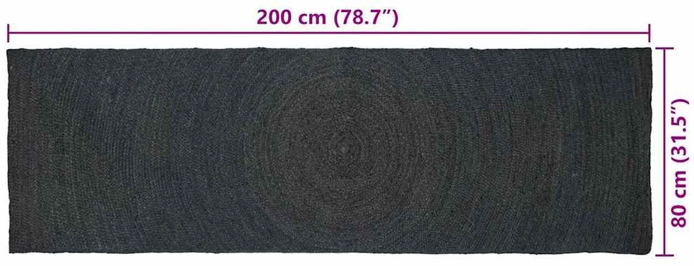 Zoninės kiliminės dangos Tamsiai pilka 80 x 200 cm Džiutas
