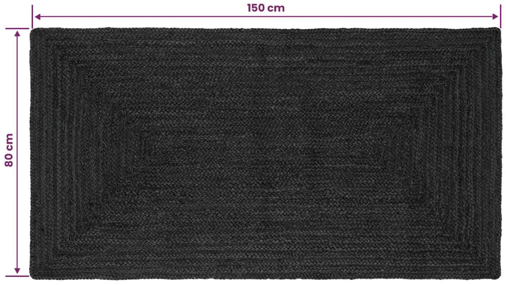 Kilimas Tamsiai pilka 80 x 150 cm Džiutas