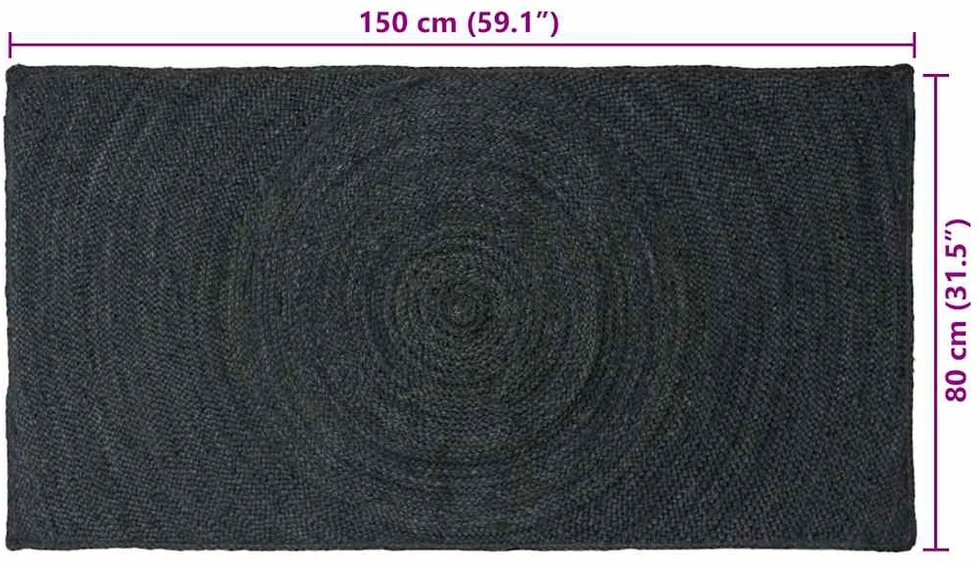 Zoninės kiliminės dangos Tamsiai pilka 80 x 150 cm Džiutas