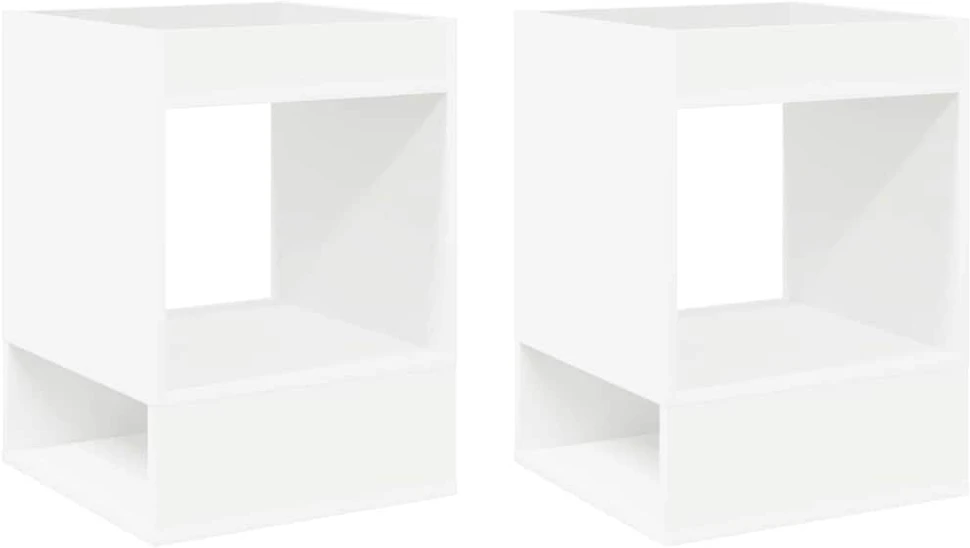 Žurnalinis staliukas 2 vnt. Balta 40 x 40 x 56 cm