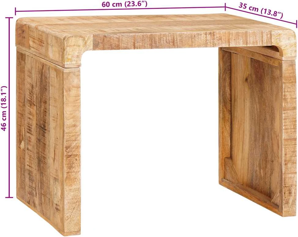Žurnalinis staliukas Ruda 60 x 35 x 46 cm Kietas mango medis