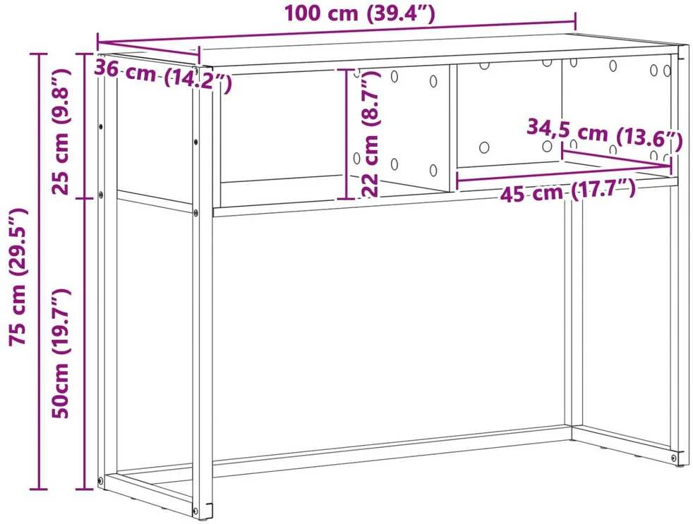 Žurnalinis staliukas Sonoma 100 x 36 x 75 cm Apdirbta mediena