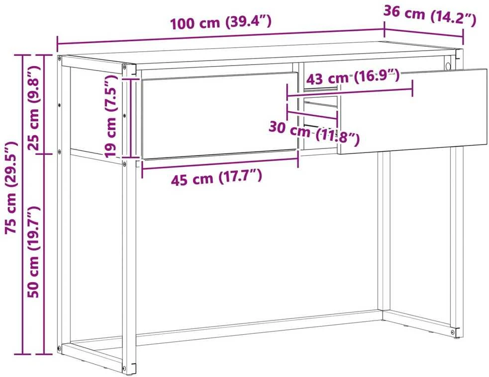 Žurnalinis staliukas Pilkas Sonoma 100 x 36 x 75 cm