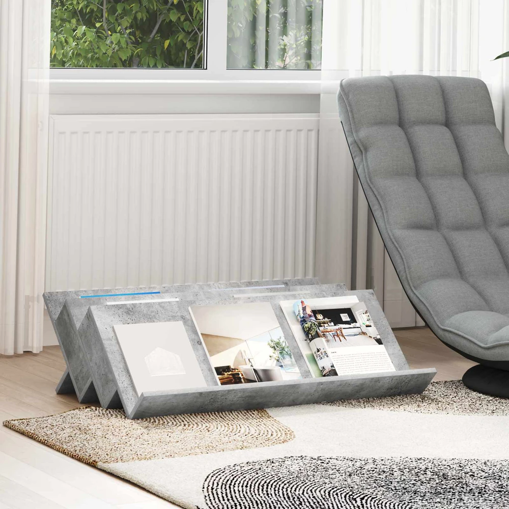 Žurnalų stovas Betono pilka 90 x 53 x 28,5 cm Apdirbta mediena